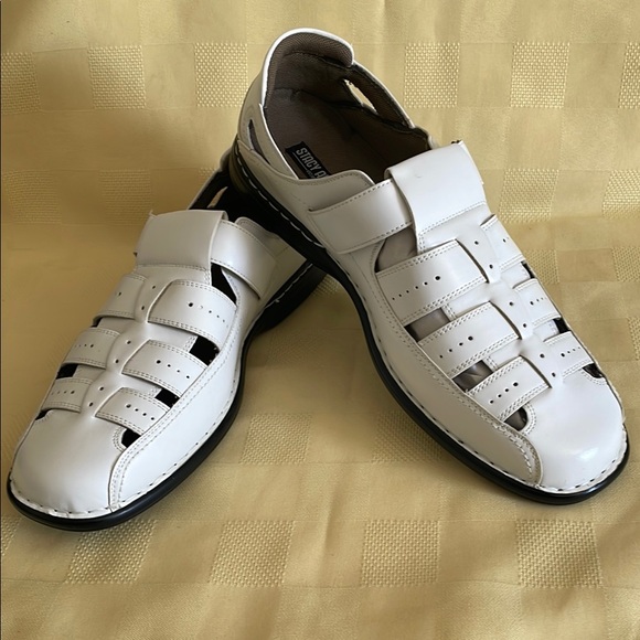 stacy adams white sandals